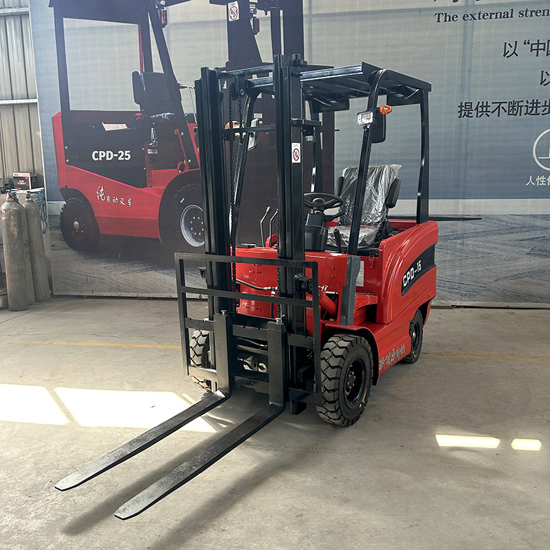 2-ton electric forklift with a lifting seat, 1-ton warehouse pallet stacker, and a small forklift for handling and loading details Picture