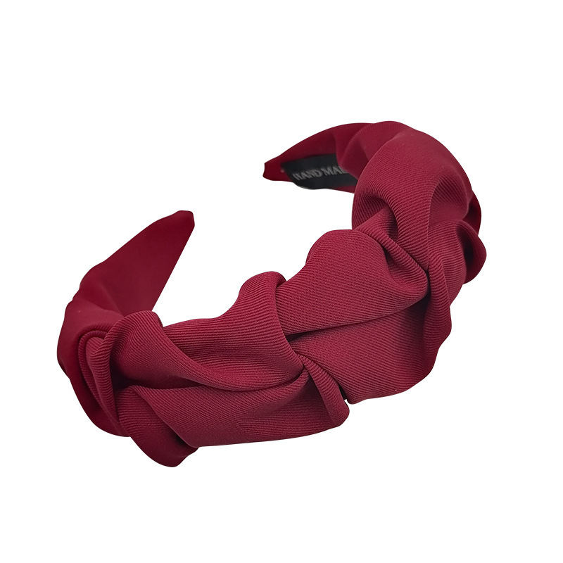 Korean wide-edge fabric hairband, women's height-increasing pleated headband, facial hair accessory, 2025 new style hairpin, high top headband Item Picture