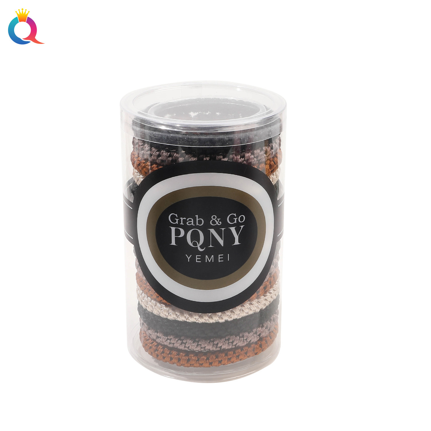 Qiyue canned hair tie, high elasticity hair band, ins simple leather band, gradient color, semi-tied high ponytail hair tie, hair accessory batch Item Picture