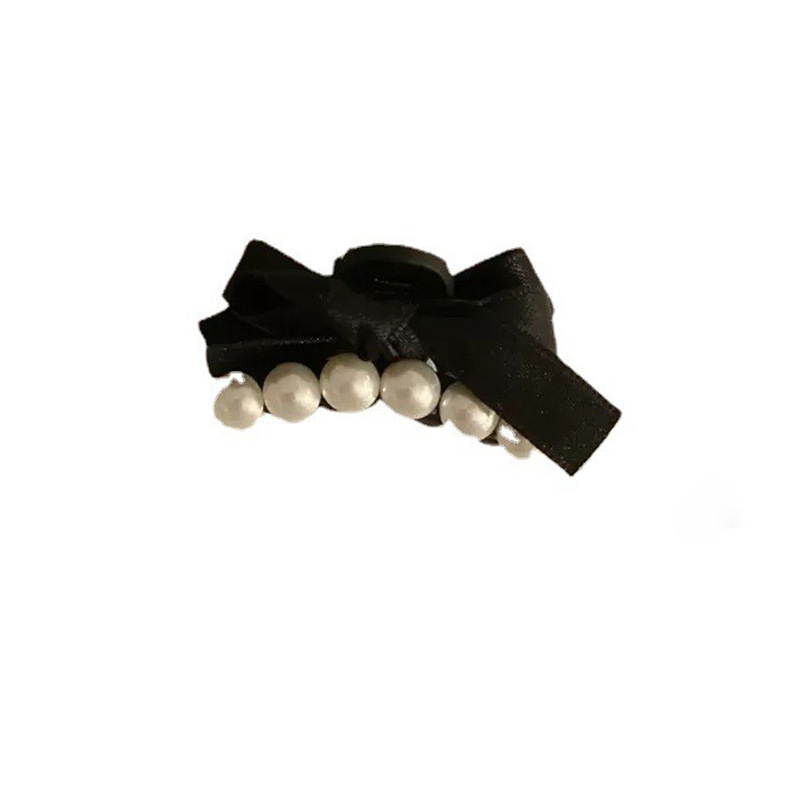 Hepburn style retro pearl princess head, bow clip, half-tie hair clip, small size, suitable for hair with less hair Item Picture