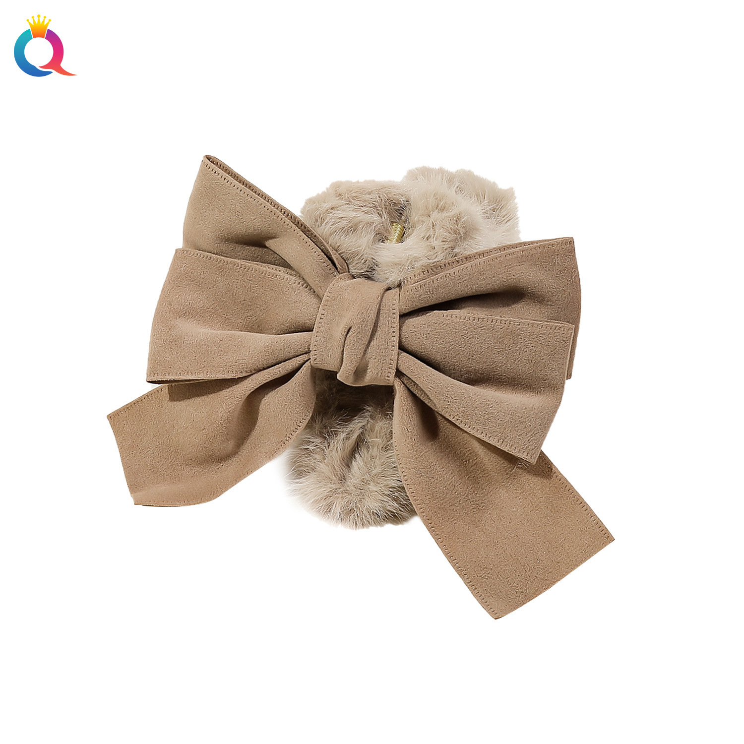 Qiyue Cross-border Autumn and Winter plush bow hair clips with a high-end feel, shark clips, hairpins, hair grabbers and hair accessories wholesale Item Picture
