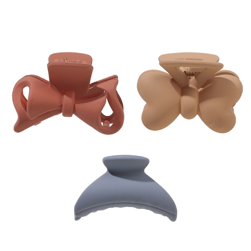 Qiyue Cross-border frosted hair clips, simple small grab clips, versatile shark clips, bow, updo grab, children's hair accessories wholesale Item Picture