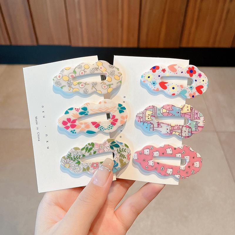 Cute floral BB clips, versatile hair clips for girls and children, small bangs, seaside clips, popular Instagram hair clips, and headwear full figure