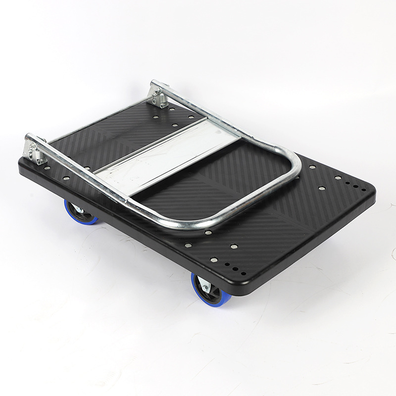 Flatbed trolley manufacturer's silent logistics trolley, folding portable transportation household plastic flatbed trolley details Picture