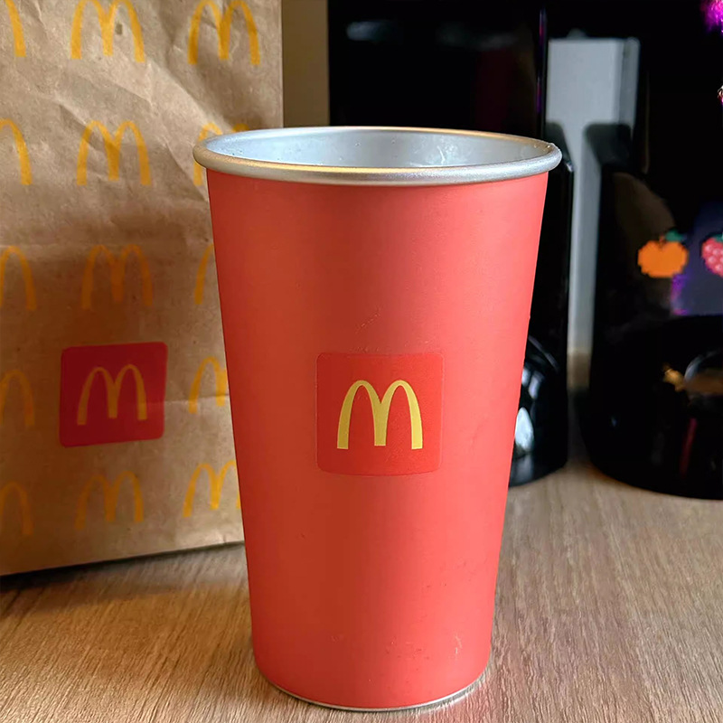 Color-changing aluminum cup, outdoor camping party cold drink cup, beer mug, aluminum 470ml, McDonald's color-changing water cup, single layer Specification drawing
