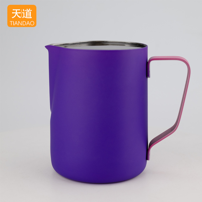 Manufacturer's 304 stainless steel graduated color-changing pointed spout latte art jar, Italian coffee latte art cup, milk foam cup Specification drawing