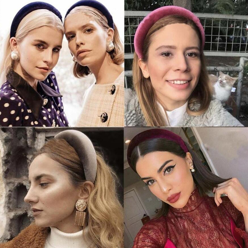 Qiyue Korean version New Fashion hair accessories Sponge hair band Women wide edge headband Cross-border headwear wholesale E3 Specification drawing