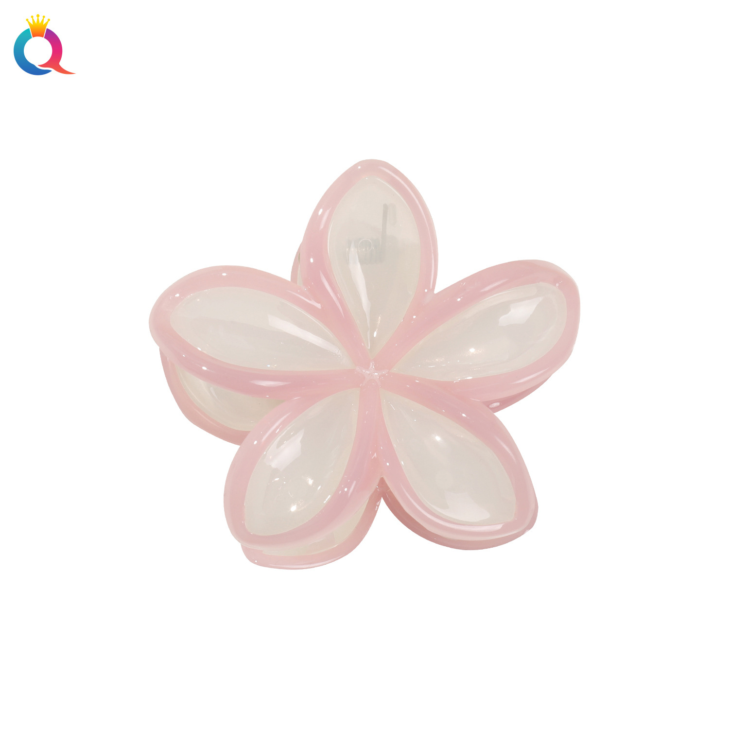 Qiyue Cross-border jelly-colored seaside vacation style egg flower Grab Clip, versatile ponytail Clip, Half Hair shark clip Item Picture