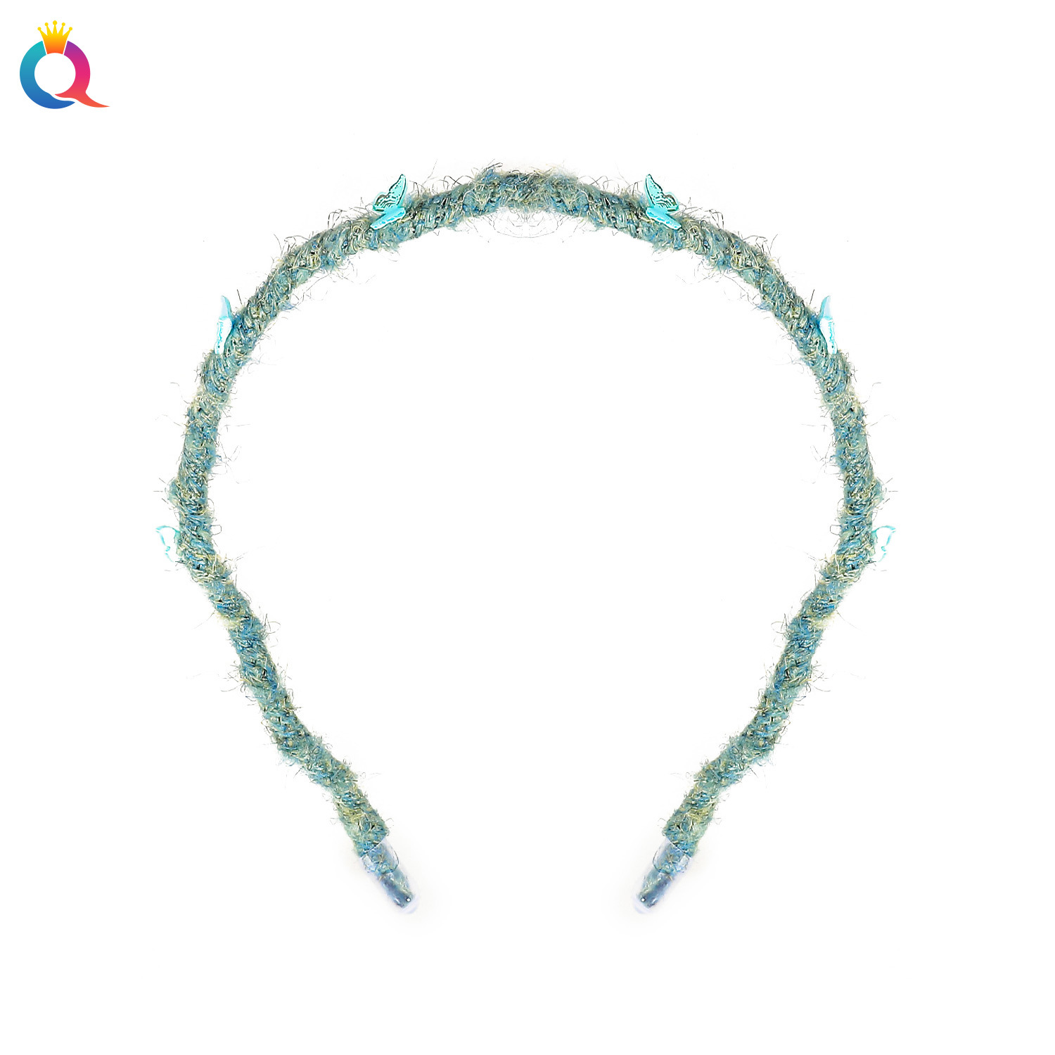 Qiyue fine woolen hair band, high head top facial cleansing headband, wavy hair pressing hole, sweet and cute hair accessories and headwear wholesale Item Picture