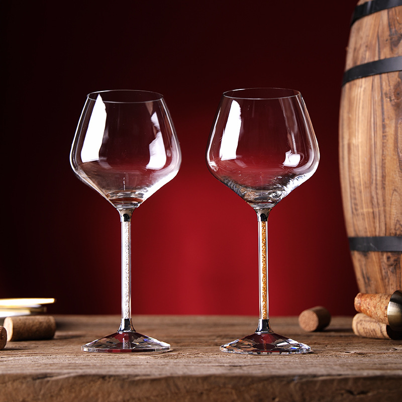 Crystal glass wine glasses, diamond Burgundy wine glasses, champagne glasses, wine set, highball glasses with LOGO printing full figure