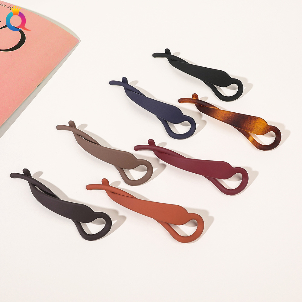 Qiyue Cross-border Amazon matte twist Clip Vertical clip, high-end ponytail fixing wonder, hair clip and grab clip wholesale full figure