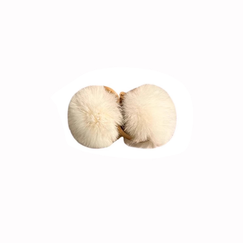 Korean cute fur ball hair clips, a small half of a rabbit's high ponytail grab clip, tied at the back of the head, with a high-end look Item Picture