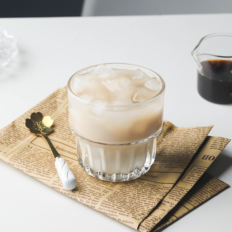 Home European-style coffee, Australian white glass, beer, whisky glass, glass glass, beverage, juice, stackable cup, ins full figure