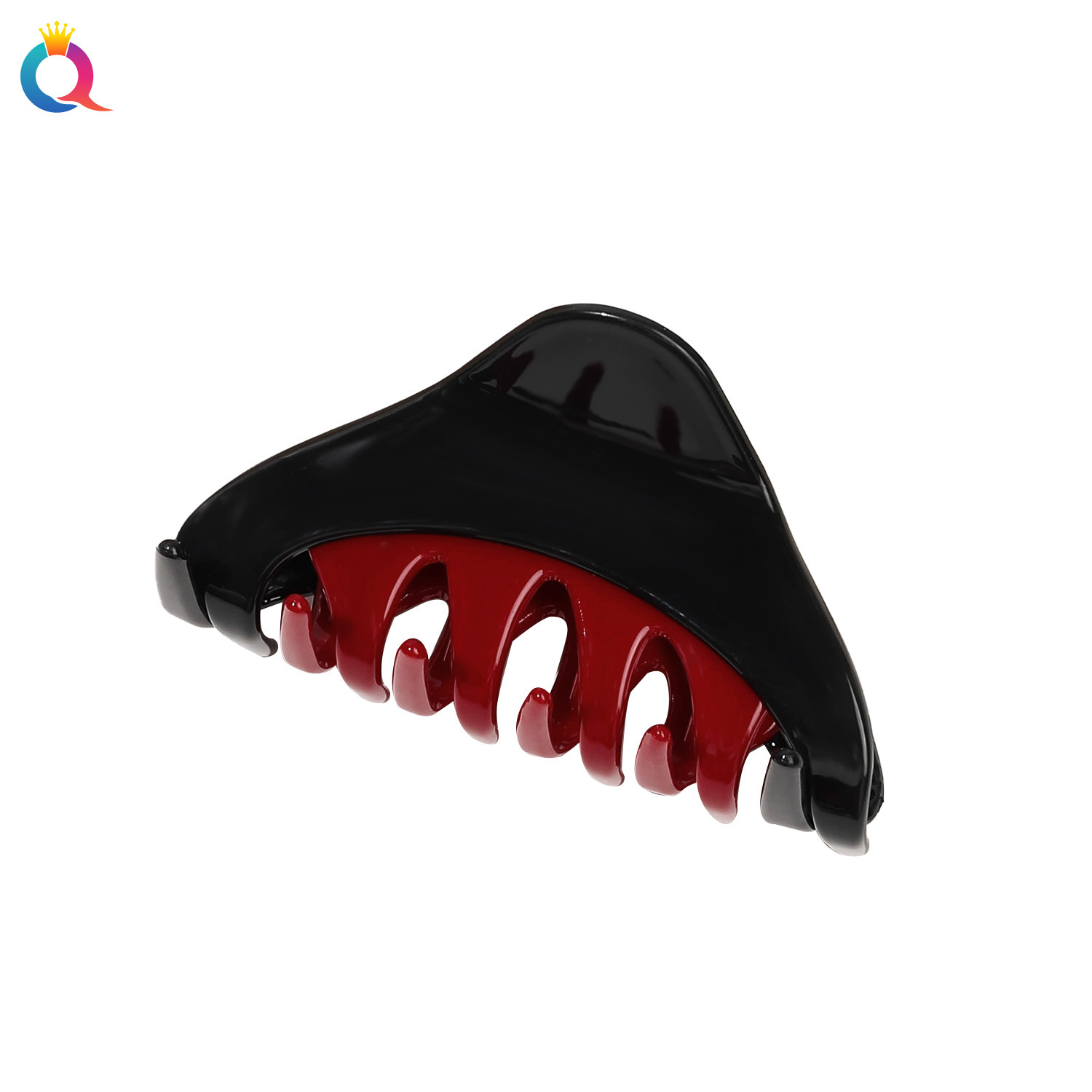 Qiyue ABS two-tone triangular hair clips, women's ponytail curls, hair grabbers, high-end shark clips, hair accessories wholesale Item Picture