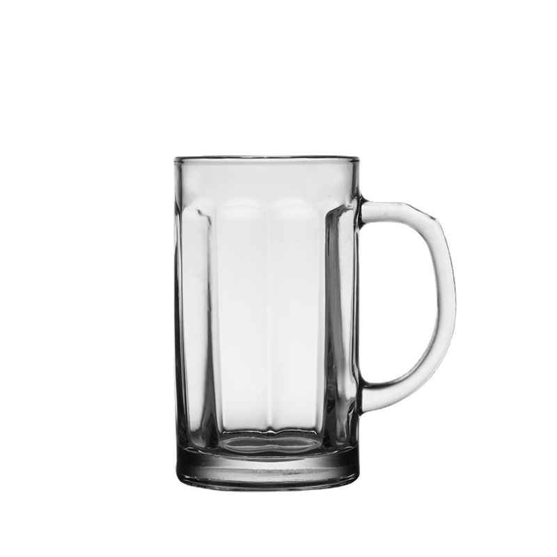 Green apple glass handle cups, beer mugs, draft beer cups, juice cups, beverage cups, water cups, glass cups wholesale with logo printing Item Picture