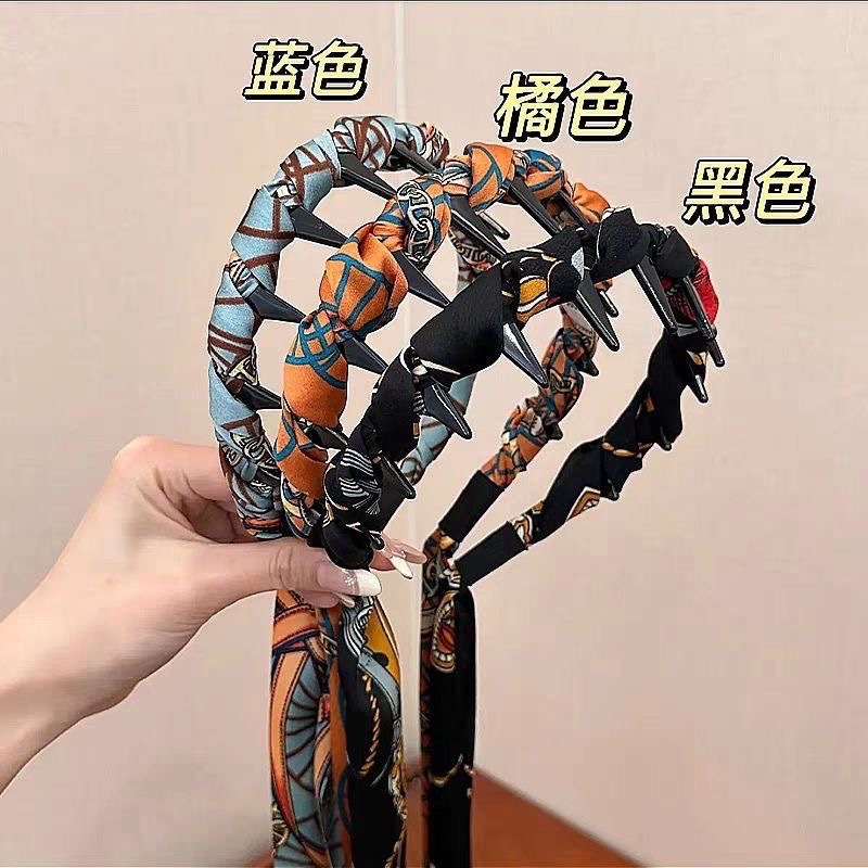 Retro braid comb, wavy ribbon headband, women's 2025 new high head top headband, one-piece hair clip headwear Specification drawing