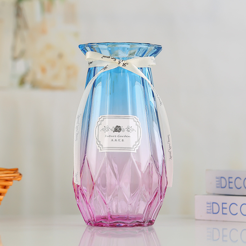 Wholesale simple origami glass vases for decoration, colorful living room vases, glass handicrafts, dried flowers, hydroponic flower vases Specification drawing