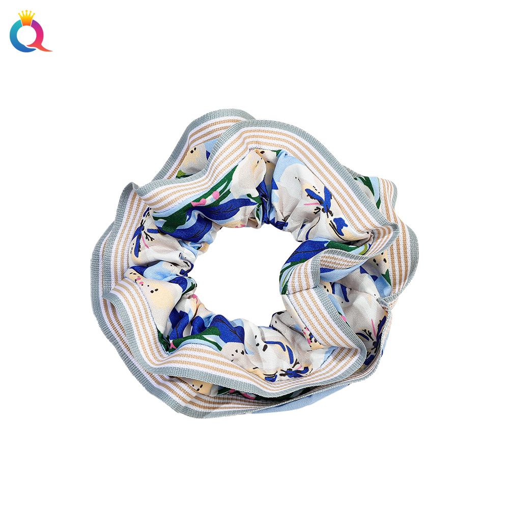 Qiyue Sweet Floral Large Intestine Hair band, high-end hair tie, large intestine hair band, leather band, hair tie, women's hair accessories wholesale Item Picture