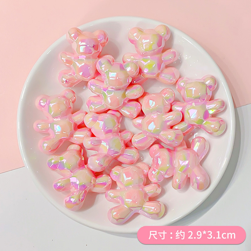 Wholesale of diy accessories such as beaded and scattered acrylic pink series luminous bear rabbit bracelets and mobile phone chains Application Scenario