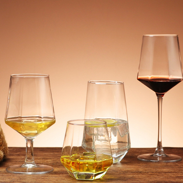 Hexagonal glass cup for dining room, simple home living room drinking cup, and creative internet-famous beer mug details Picture