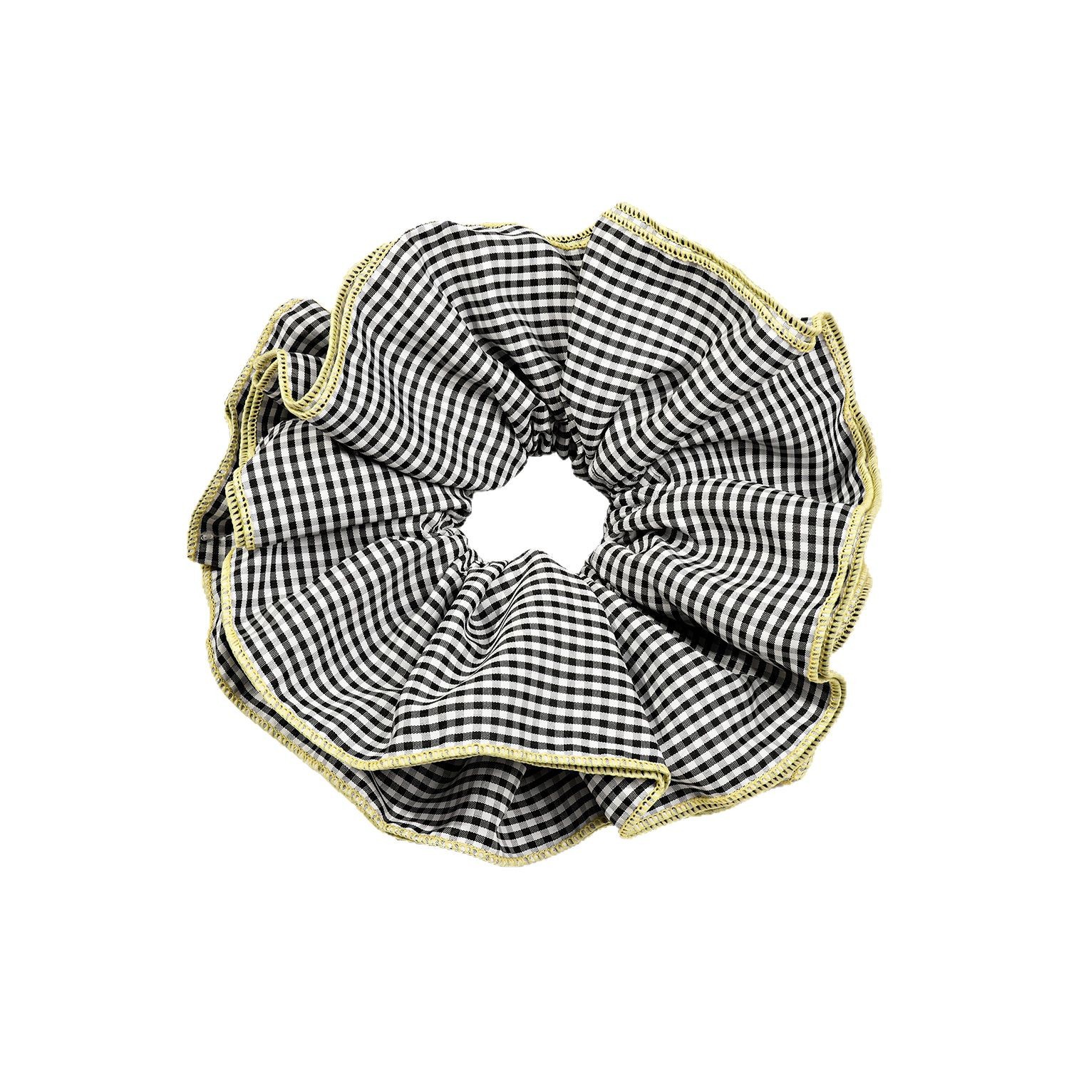 Qiyue's new oversized fabric large intestine hair band, retro starry sky embossed diamond gauze low ponytail hair band, hair accessory Item Picture