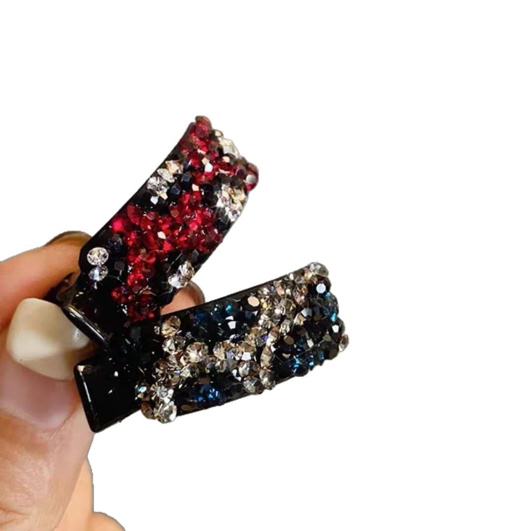 Korean-style sparkling diamond hair clips, high-end and exquisite girl's forehead bangs clips, back of the head hair clips, hair clips Item Picture
