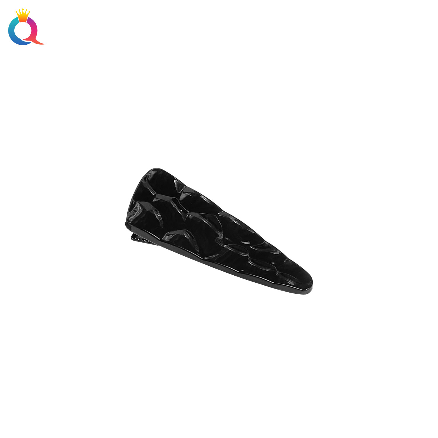 Qiyue alloy hair clips, rectangular pointed corner metal bangs clips, versatile broken hair side clips, duckbill clips, wholesale hair accessories Item Picture