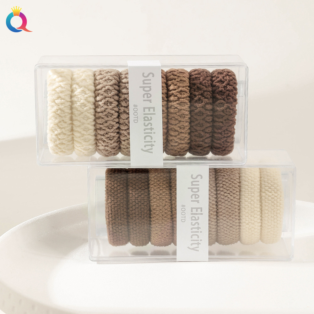 Wholesale of Qiyue high-elasticity hair bands, thick box-packed hair ties, high-end seamless hair ties and hair bands Specification drawing