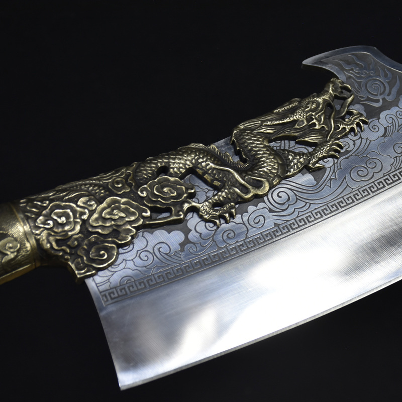 03169 Sharp Bone Chopping Knife, Longquan City steel-reinforced heavy-duty kitchen knife, household bone chopping knife, chef's knife, commercial wholesale Specification drawing