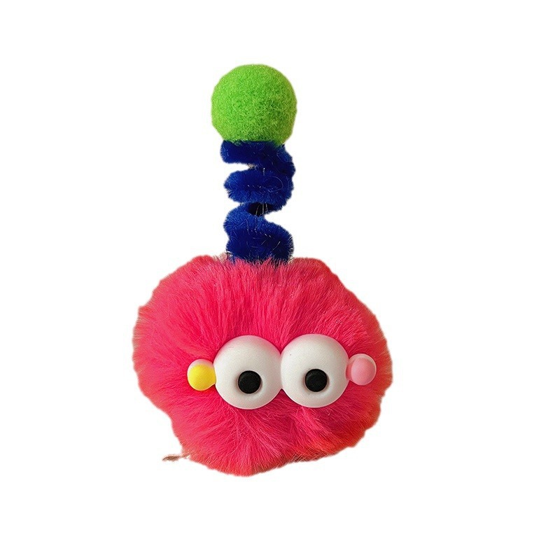 Cute pom-pom hair clips, big eyes, ugly and cute dolls, coal ball hair clips, girls' cartoon and funny personality, duckbill hair clips Item Picture