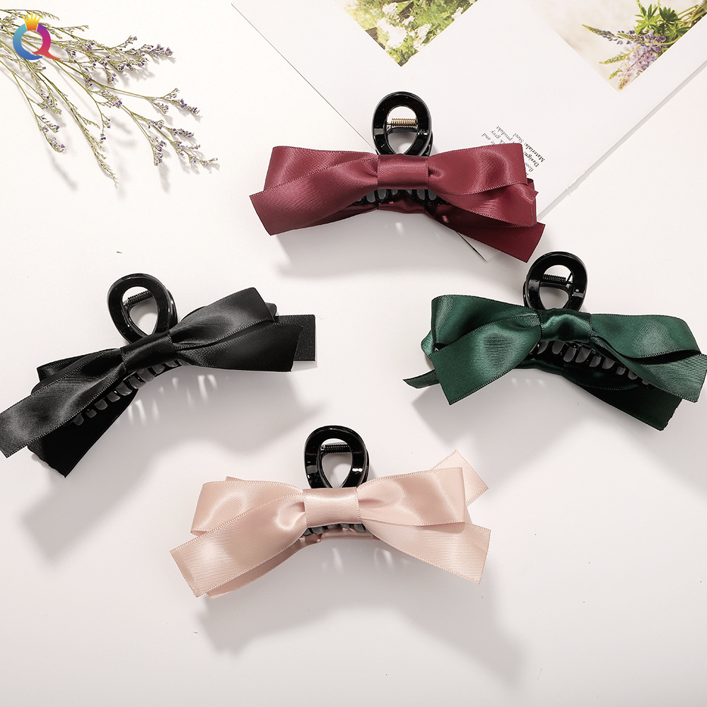 Qiyue Korean bow hairpin, back clip, internet-famous style shark clip women's headwear, elegant large hair accessory full figure