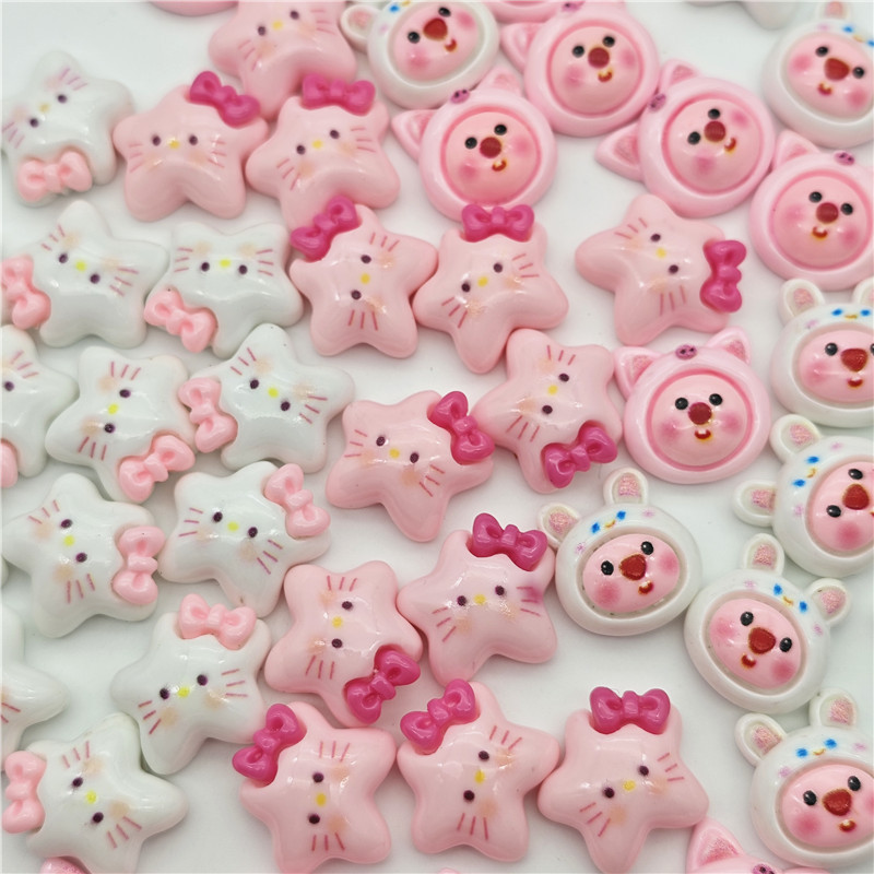 Cartoon cute cat resin accessories, diy phone cases, crocs, hairpins, cream glue resin small accessories full figure