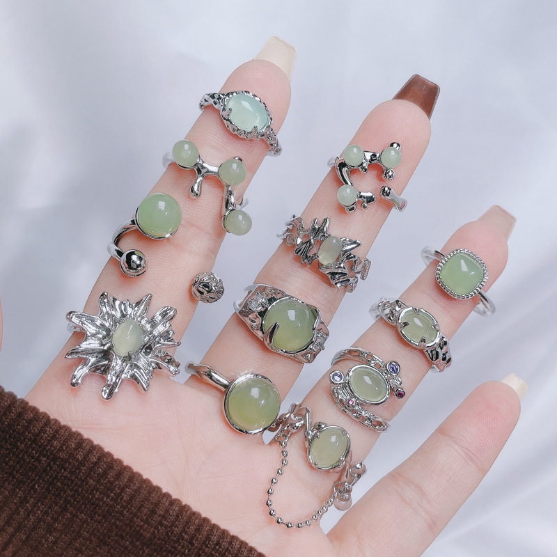 New Chinese-style national trend irregular texture open ring, niche high-end feel, light luxury, trendy, versatile, fashionable and individual ring Specification drawing