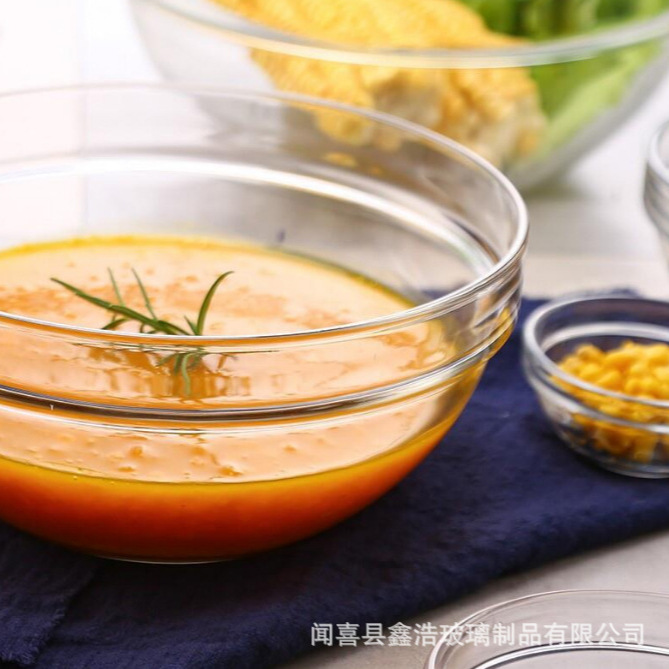Lemeiya tempered glass bowls, transparent heat-resistant salad bowls, rice bowls, dessert bowls, household wholesale, hotel commercial Item Picture