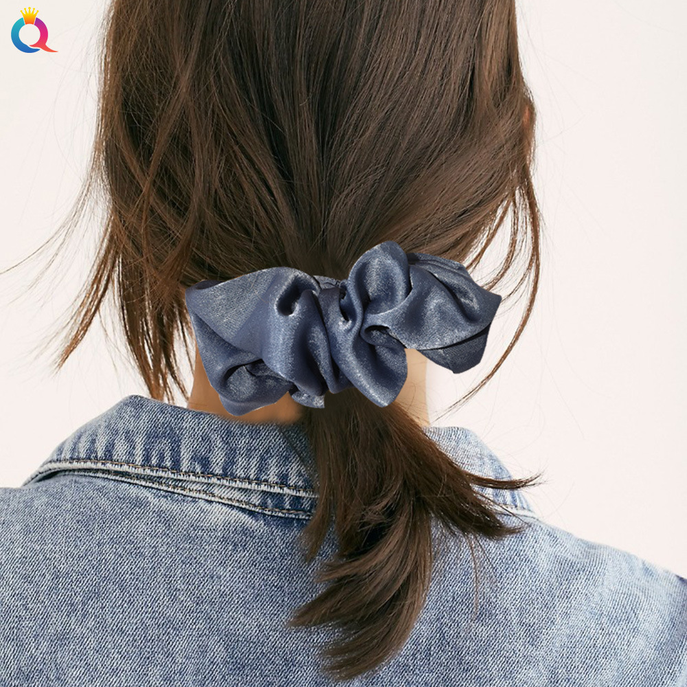 The new spring and summer collection of Qiyue features a super large hair band with a fairy-like forest-style large intestine hair band and a simple velvet large intestine hair band and hair accessory Specification drawing