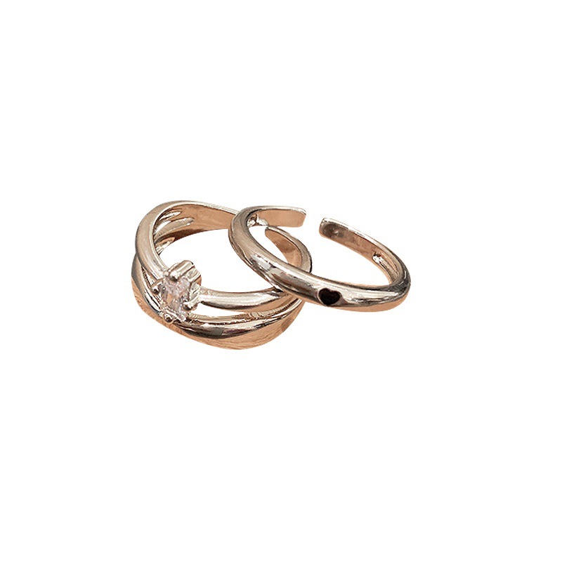 This is a unique design with a Japanese and Korean opening for women. It doesn't fade and is in the cool and cold style of Instagram. It's a multi-layered zircon ring with a unique charm Item Picture