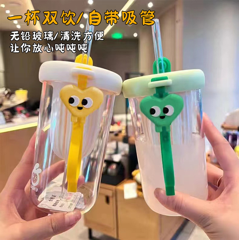 New student milk tea cups with high appearance standards, popular tea-water separation straw cups, water cups, household ton-ton cups, and fruit tea cups details Picture