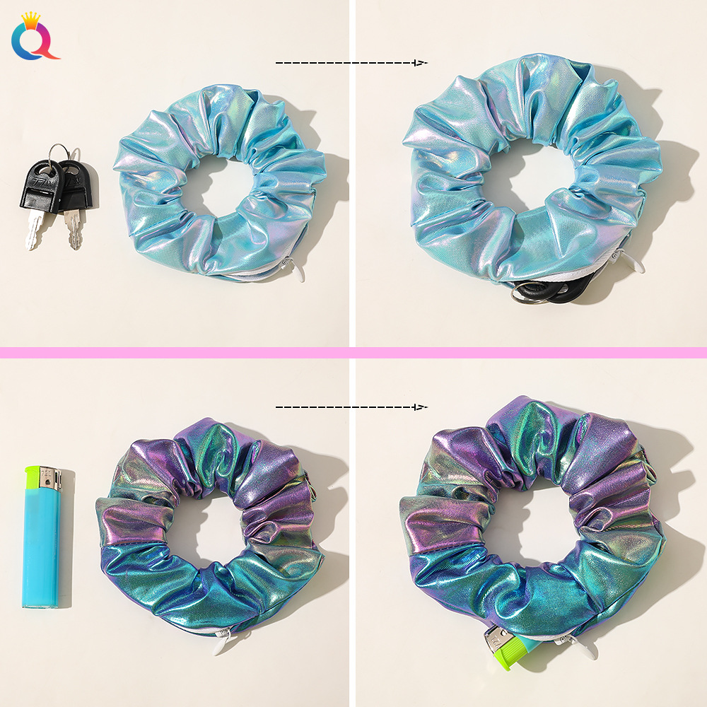 Qiyue European and American PU zipper Large Intestine Hair band Cross-border e-commerce Amazon zipper hair band wholesale fashion headband hair accessories Application Scenario