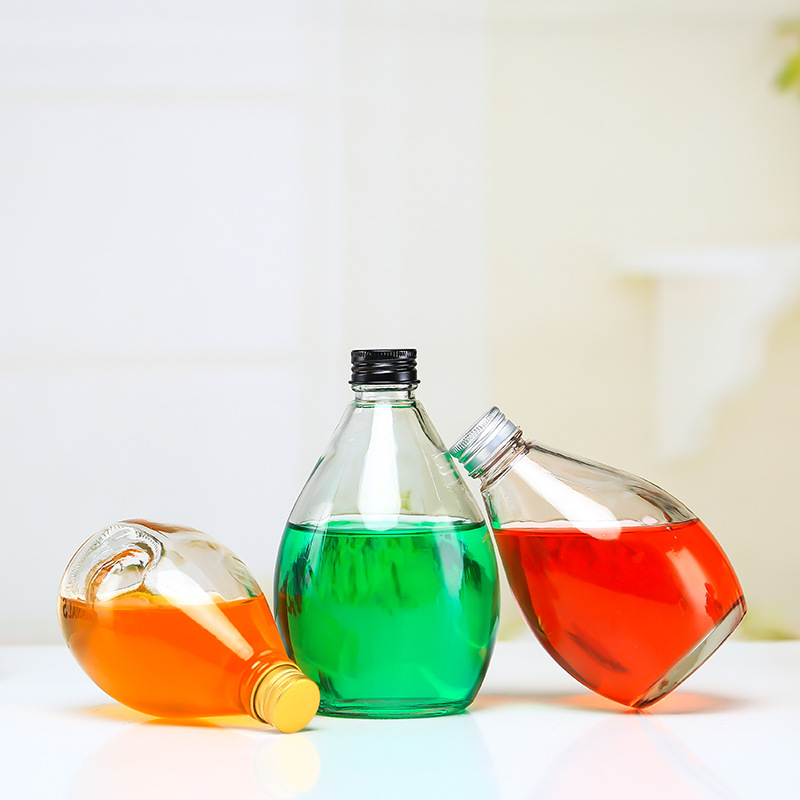 Large-bellied teardrop-shaped beverage bottles, frosted coffee bottles, freshly squeezed juice milk bottles, small-capacity fruit wine bottles, enzyme bottles Application Scenario