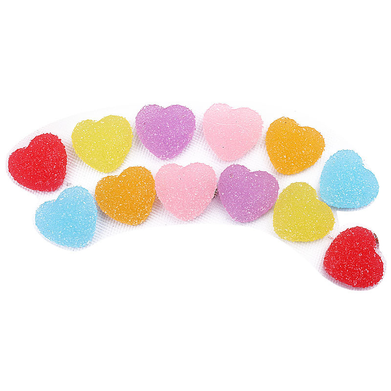 Heart-shaped accessories, candy-colored gummy hair clips, headwear, resin hair accessory, sweet cream glue, diy phone case accessories Item Picture