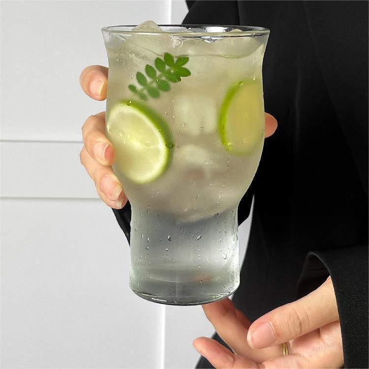 Large-capacity transparent wide-mouthed glass cups, iced Americano coffee cups, summer juice cold drink water cups, beer mugs, fruit tea cups Specification drawing