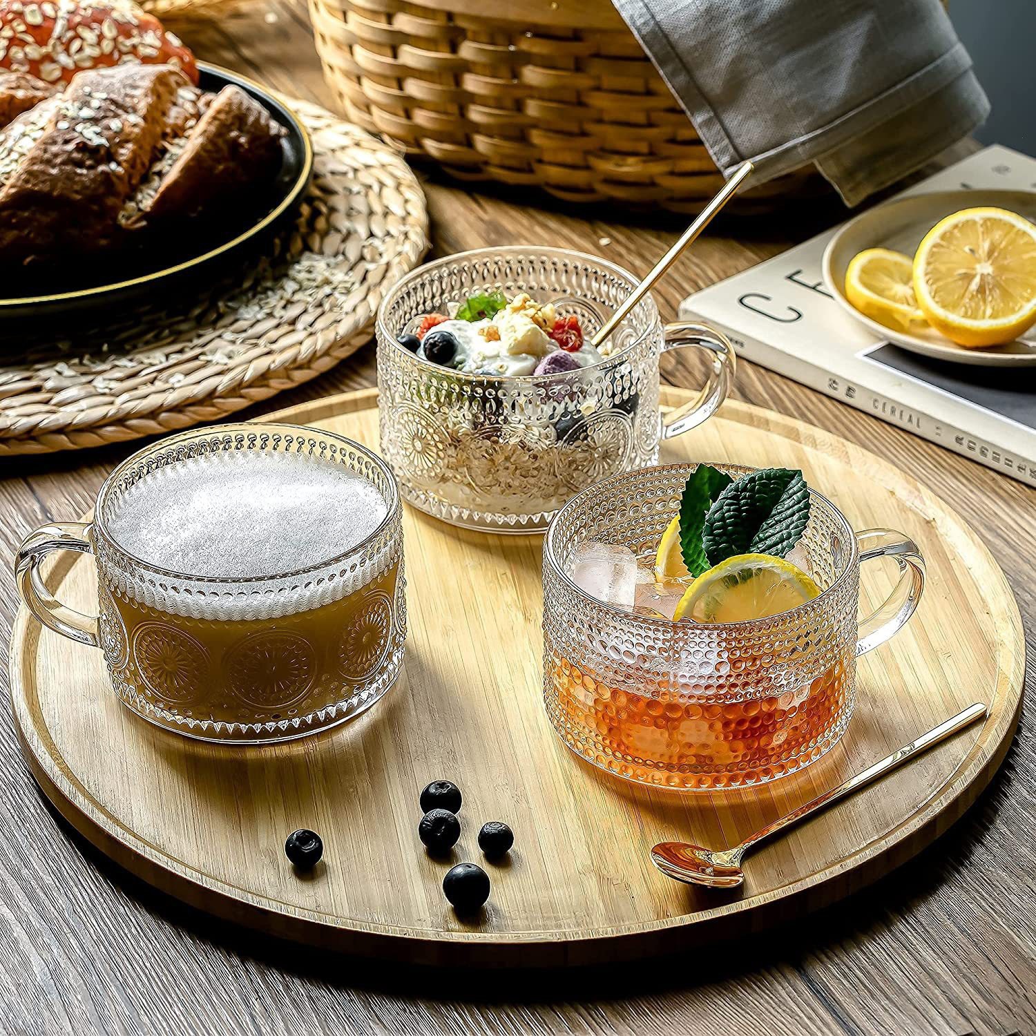 Cross-border Amazon sunflower relief breakfast milk overnight oatmeal cup with lid and spoon salad glass cup full figure