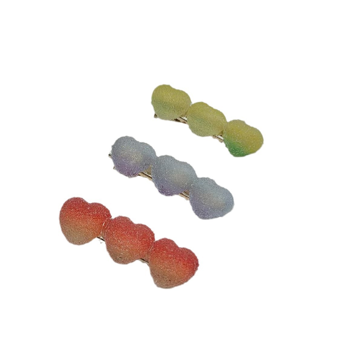 Gradient color gummy candy star hair clips, one-piece clips, internet-famous girl side clips, elegant forest-style hair clips, are sold at a stall Item Picture