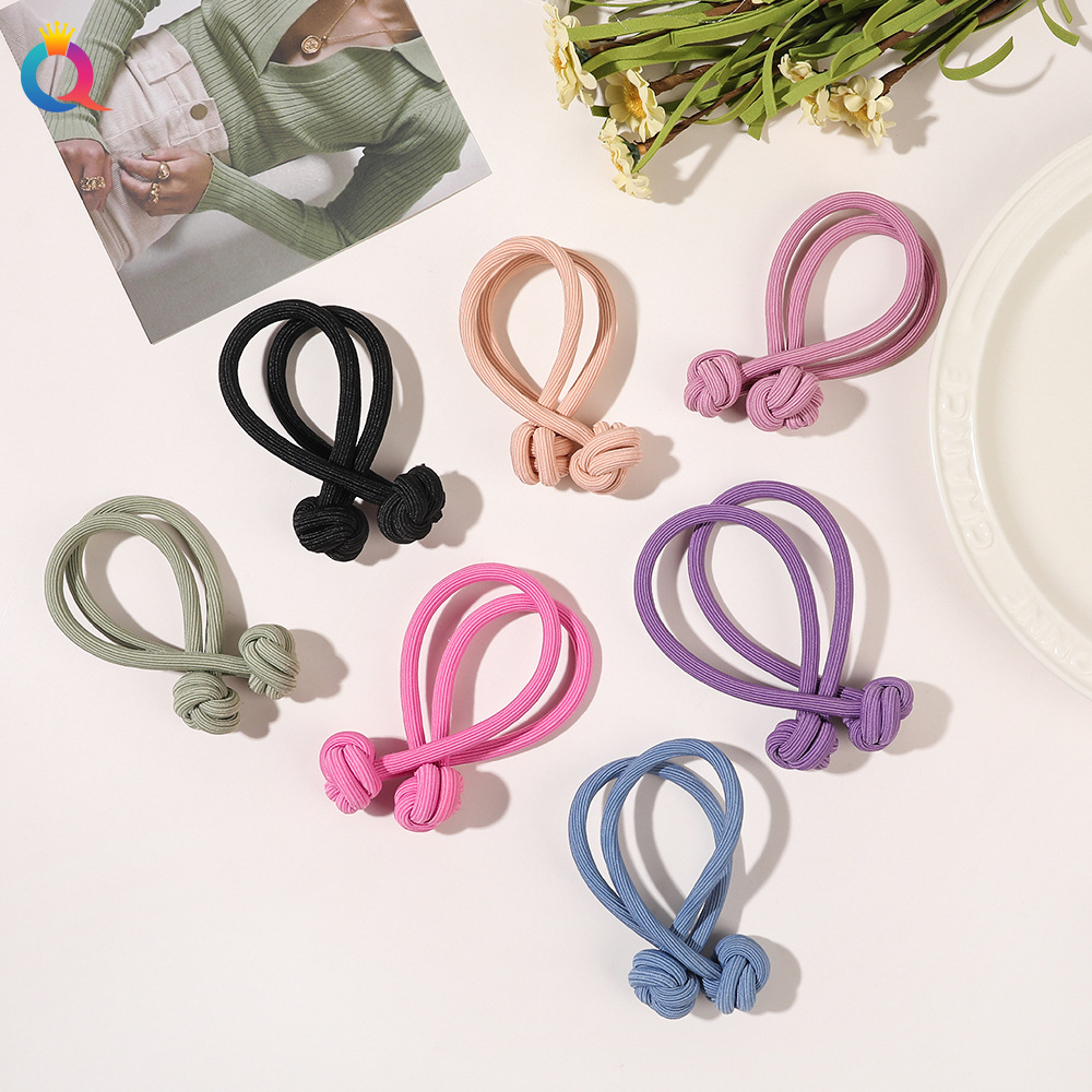 Qiyue Cross-border Sweet and highly elastic hair bands, high ponytail hair ties that won't damage hair, rubber bands, hair ties, and hair accessories wholesale full figure