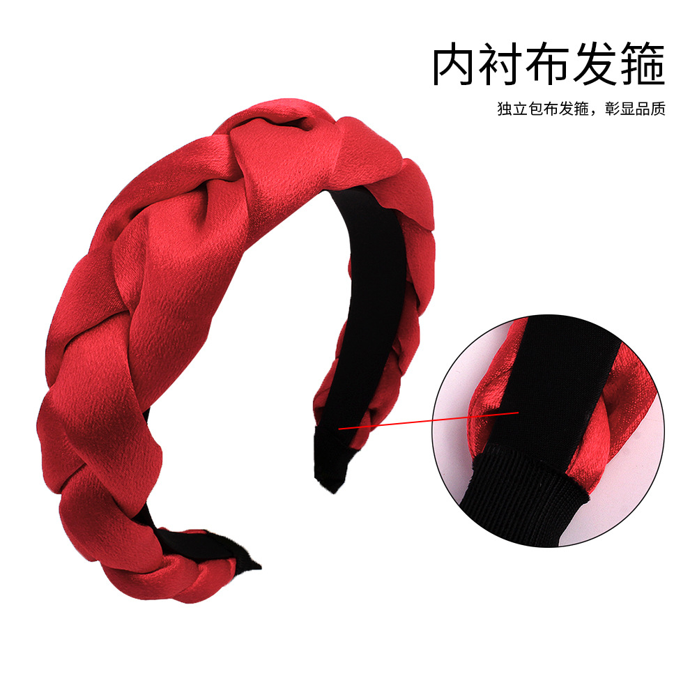 Qiyue European and American velvet braid headwear Headband Multi-color Women's velvet braid factory direct sales E10 details Picture