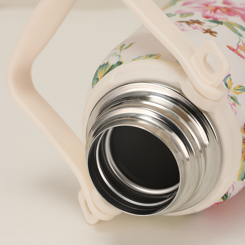 Chinese-style printed 316 stainless steel insulated kettle for girls, high appearance level insulated cup, thickened large-capacity cup, hand-held kettle Specification drawing