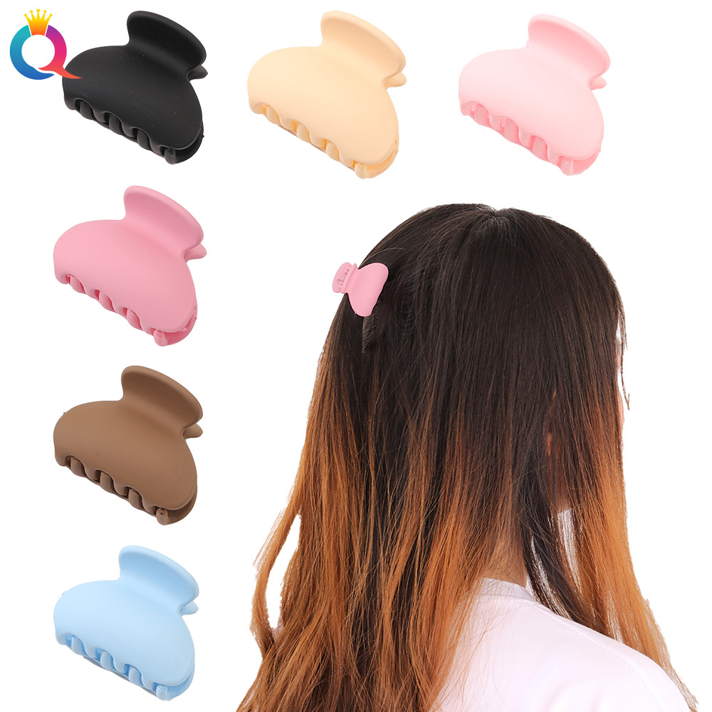Qiyue Korean matte semi-circular small hair clip, high ponytail scratch-off clip, simple and elegant shark clip, updo hair top clip headwear full figure