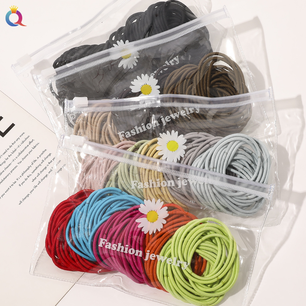 Qiyue Dongdaemun, South Korea, black and simple hair tie bag hair band, cross-border elastic rubber band hair tie sleeve hair accessory for women full figure