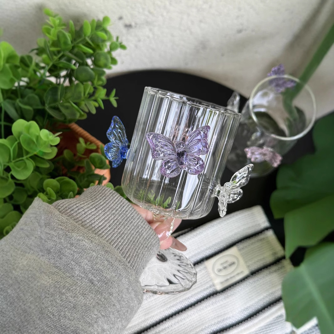 High borosilicate tall glass, high appearance level butterfly wine and water glass, champagne cocktail glass, spirits, juice, ice water and beverage glass Specification drawing