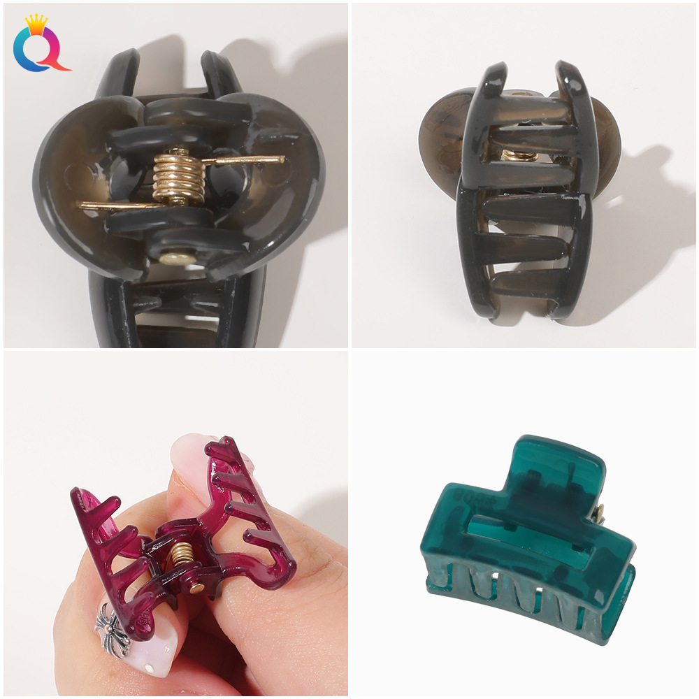 Qiyue Cross-border Small hair Clips, jelly small grab clips, simple clips, bangs hair clips, grab women's headwear and hair accessories wholesale Specification drawing